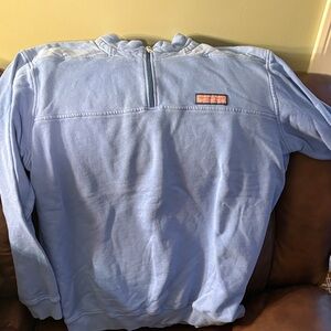 Vineyard Vines Men's Zip Up Sweater in Soft Blue